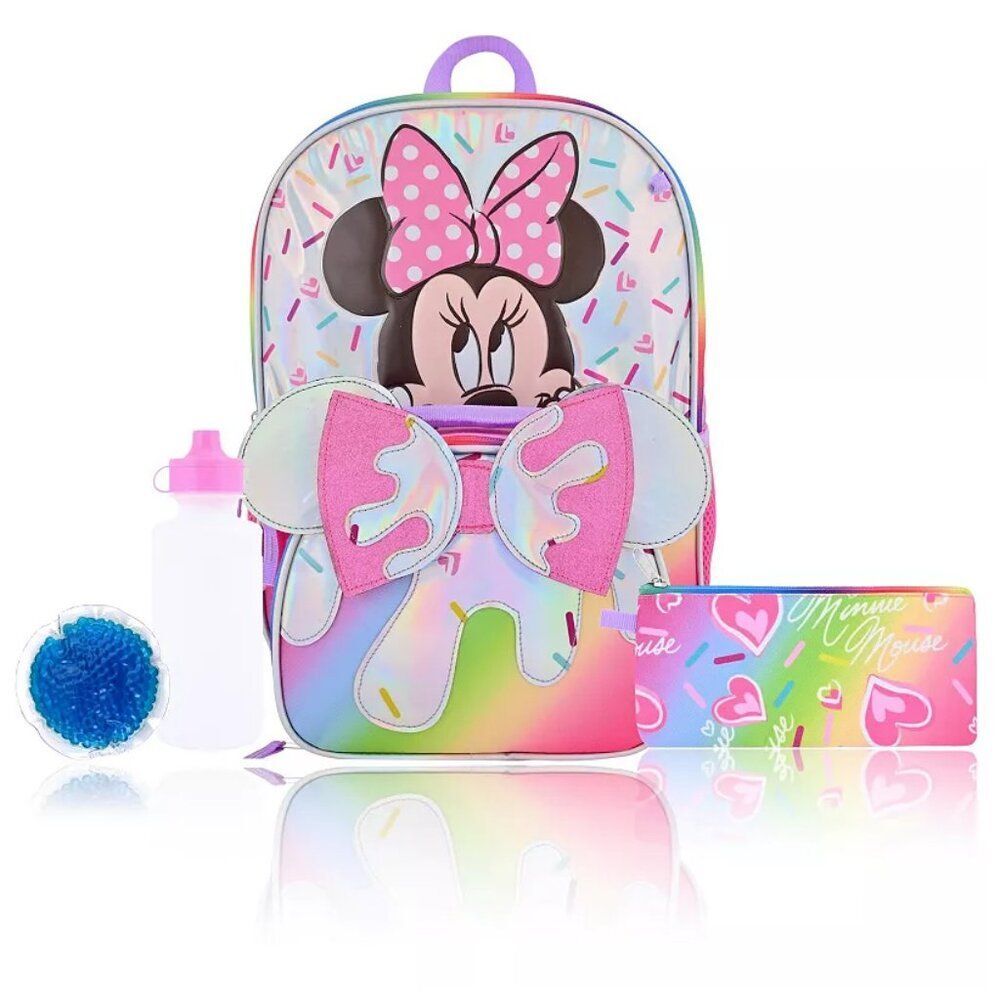 Disney's Minnie Mouse Backpack Set | Kid's School Bag | Lunch bag, Pencil Case